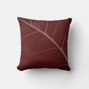 Burgund und Minimalistisches Makro-Leaf Kissen