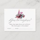 Burgund und Navy Brautparty Degustation Begleitkarte (Vorderseite)