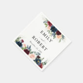 Burgund und Navy Wedding Napkin Serviette (Ecke)