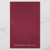 Burgund und Navy Weinprobe Brautparty Bingo (Rückseite)