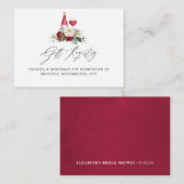 Burgund und Navy Weinprobe Brautparty Geschenk Begleitkarte (Vorne/Hinten)