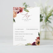 Burgund und Orange Hochzeit im Herbst UAWG RSVP Karte (Stehend Vorderseite)