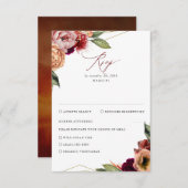 Burgund und Orange Hochzeit im Herbst UAWG RSVP Karte (Vorne/Hinten)