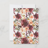 Burgund und Peach Floral Geometric Wedding RSVP Karte (Rückseite)