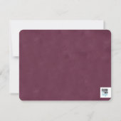 Burgund und Peach Floral Wasserfarbe Mitteilungskarte (Rückseite)