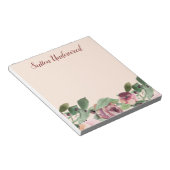Burgund und Peach Floral Wasserfarbe Notizblock (angewinkelt)