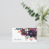 Burgund und Pflaumenflora Visitenkarte (Stehend Vorderseite)