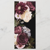 Burgund und Pink Floral Bouquet Wedding Menü Menükarte (Rückseite)