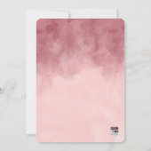Burgund und Pink Ombre Wasserfarbe Geburt Ankündigung (Rückseite)