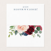 Burgund und Platzkarten der Marine Visitenkarten (Außenseite Aufgefaltet)