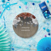 Burgund und Plum Floral rustikale Holz String Ligh Pappteller (Party)