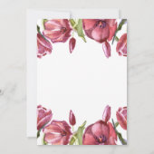 Burgund und Poppies Elegante Boho Blumenhochzeit Einladung (Rückseite)