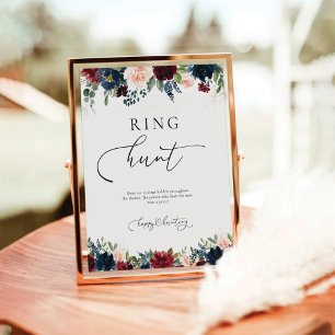 Burgund und Ring Hunt Sign Sockelschild