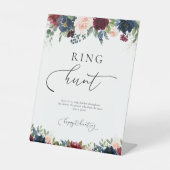 Burgund und Ring Hunt Sign Sockelschild (Vorderseite)