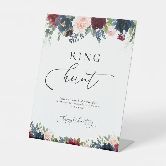 Burgund und Ring Hunt Sign Sockelschild (Vorderseite)