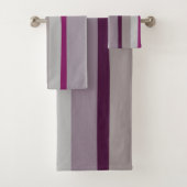 Burgund und rosa Abstrakte Streifen Badhandtuch Set (Insitu)