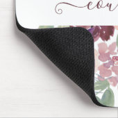 Burgund und rosa Aquarellblumen personalisiert Mousepad (Ecke)