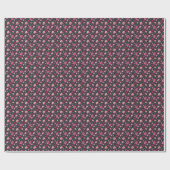 Burgund und rosa Blumen Geschenkpapier (Flach)