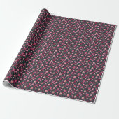 Burgund und rosa Blumen Geschenkpapier (Ungerollt)