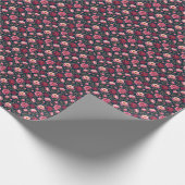 Burgund und rosa Blumen Geschenkpapier (Ecke)