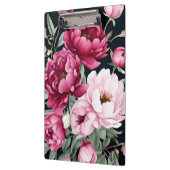 Burgund und rosa Blüte auf schwarz Klemmbrett (Links)