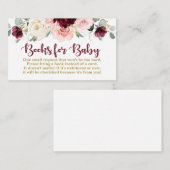 Burgund und rosa Blüte bringen eine Buchkarte mit Begleitkarte (Vorne/Hinten)