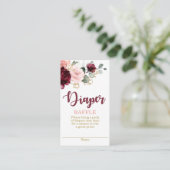 Burgund und rosa Blütenblatt Begleitkarte (Stehend Vorderseite)