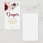 Burgund und rosa Blütenblatt Begleitkarte (Vorne/Hinten)