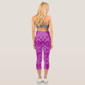 Burgund und Rosa Capri Leggings (Rückseite)