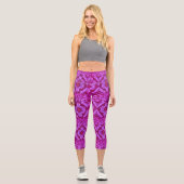 Burgund und Rosa Capri Leggings (Vorderseite)