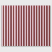 Burgund und rosa feiner Strip Holiday Wrapping Pap Geschenkpapier (Flach)