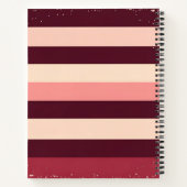 Burgund und rosa Grunge Streifen Notizblock (Rückseite)