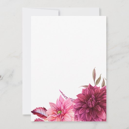 Burgund und Rosa Herbst Hochzeit im Herbst Foto Dankeskarte (Rückseite)