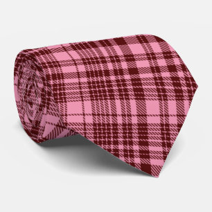 Burgund und Rosa Karo Tartan Design Krawatte