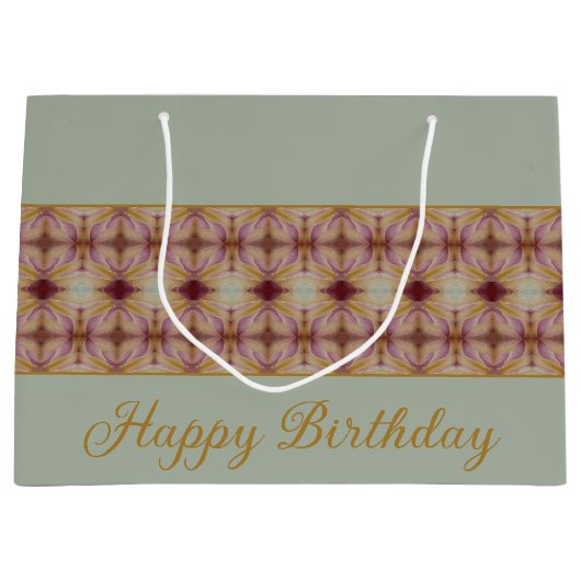 Burgund und rosa mit Aquamarin Große Geschenktüte (Vorderseite)