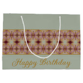 Burgund und rosa mit Aquamarin Große Geschenktüte (Rückseite)