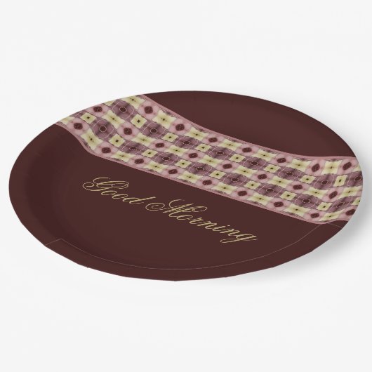 Burgund und rosa pappteller (Schrägansicht)