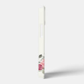 Burgund und rosa Rosen auf gelben Mit Monogramm Case-Mate iPhone Hülle (Rückseite / Rechts)