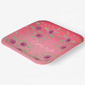 Burgund und rosa Rosen Pappteller (Gewinkelt)