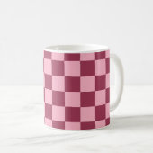 Burgund- und Rosa-Schachbrettmuster Kaffeetasse (VorderseiteRechts)