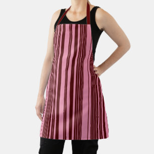 Burgund und rosa Streifenmuster-Design Schürze