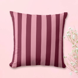 Burgund und rosa Streifenmuster kräftiges Kirschro Kissen