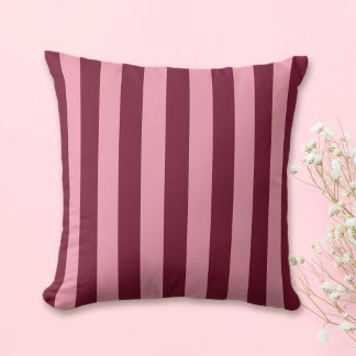 Burgund und rosa Streifenmuster kräftiges Kirschro Kissen