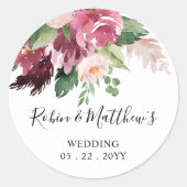 Burgund und Rosa Umschlag Aufkleber (Vorderseite)