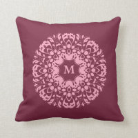 Burgund und rosa Viktorianisches Mopogramm elegant