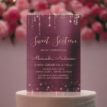 Burgund und Rose Gold 16 . Geburtstag Geburtstag Einladung<br><div class="desc">Burgund und Rose Gold Sparkle String Lights 16 . Geburtstag Geburtstagsparty Einladung für einen eleganten Geburtstag . Dies ist die perfekte Einladung zum 16 . Geburtstag Geburtstag für eine elegante Burgund und Rose Gold Sparkle Geburtstagsparty. Bitte kontaktieren Sie den Designer,  um passende Sonderanfertigungen zu erhalten.</div>