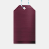 Burgund und Rose Gold Baby Dusche Geschenkanhänger (Rückseite)