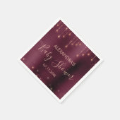 Burgund und Rose Gold Baby Dusche Serviette (Ecke)