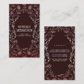 Burgund und Rose Gold Blumenstrauß Elegante Visitenkarte (Vorne/Hinten)