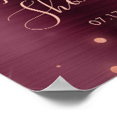 Burgund und Rose Gold Brautparty Poster (Ecke)